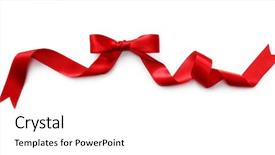  Presentation with red ribbon hiv - Amazing PPT theme having wave border - red satin ribbon with bow backdrop and a  colored foreground