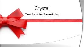  Presentation with red bow - Slide set enhanced with wave border - shiny red ribbon with bow background and a white colored foreground