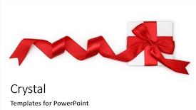  Presentation with white red employees - PPT theme enhanced with wave border - white gift box with red background and a white colored foreground