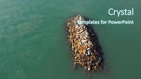  Presentation with risk top view - PPT theme enhanced with wave breaker from top view background and a  colored foreground