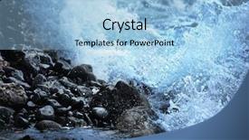  Presentation with ocean wave - Cool new presentation with wave breaking on black stones backdrop and a light blue colored foreground