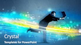  Presentation with training aspire man running - Cool new slides with programming contest - business man running with device backdrop and a  colored foreground