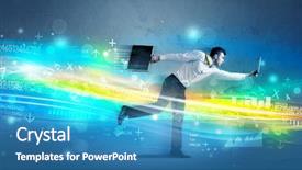  Presentation with high tech grilling - Amazing slide deck having wave cloud concept on background backdrop and a teal colored foreground