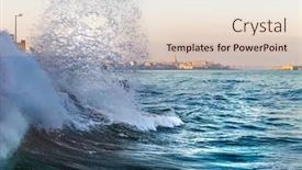  Presentation with crushing - Presentation design consisting of wave-crushing-during-high-tide background and a lemonade colored foreground