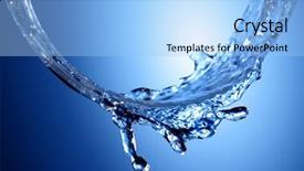  Presentation with water splash - Colorful PPT theme enhanced with wave design - water splash backdrop and a light blue colored foreground