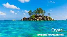  Presentation with water wave - Theme enhanced with heat wave - scene water island background and a teal colored foreground