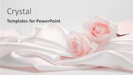  Presentation with pink silk - Slide set having wave-fabric-silk-with-beige background and a white colored foreground