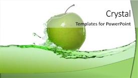  Presentation with juice pomegrante - Audience pleasing presentation theme consisting of wave green - apple in juice backdrop and a  colored foreground