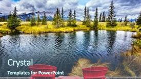  Presentation with cold water - Theme featuring wave in the water rocky background and a ocean colored foreground