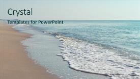  Presentation with wave - Cool new PPT theme with wave of sea on the sand beach backdrop and a lemonade colored foreground
