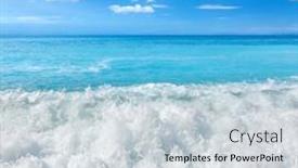  Presentation with wave - Presentation theme with wave-of-the-sea background and a lemonade colored foreground