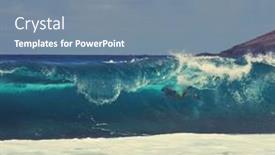  Presentation with hawaii - Presentation theme with wave-on-hawaii background and a seafoam green colored foreground