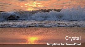  Presentation with goa beach - PPT theme consisting of wave-rolling-over-the-sands background and a tawny brown colored foreground