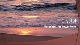  Presentation with beach sands - Theme enhanced with wave-rolling-over-the-sands background and a coral colored foreground