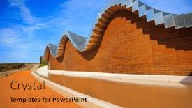  Presentation with winery - Presentation theme enhanced with wave-shaped-winery-roof-fragment background and a  colored foreground