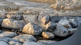  Presentation with water wave - PPT theme featuring wave-shaping-rock-structure-exposed background and a coral colored foreground