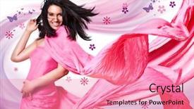  Presentation with hair dress - Amazing slide deck having wave spring - beautiful girl with a pink backdrop and a coral colored foreground