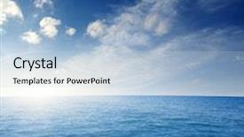  Presentation with sun blue sky and ocean - Presentation design featuring wave spring - blue sea sun and sky background and a light blue colored foreground