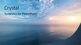  Presentation with wave - Audience pleasing slide set consisting of wave spring - sky background on sunset nature backdrop and a light blue colored foreground