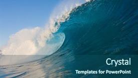  Presentation with blue wave - Cool new presentation with wave tropical water with big backdrop and a ocean colored foreground