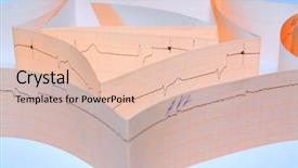  Presentation with blue - Theme featuring wavefunctions - cardiogram on blue background background and a  colored foreground