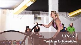  Presentation with exercise kids kid doing fitness - Colorful PPT theme enhanced with wavefunctions - young fit athlete woman working backdrop and a violet colored foreground