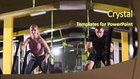  Presentation with sports playbook - Audience pleasing PPT layouts consisting of wavefunctions - young fit sports couple working backdrop and a  colored foreground