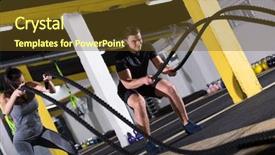  Presentation with battle - Beautiful PPT theme featuring wavefunctions - young fit sports couple working backdrop and a tawny brown colored foreground