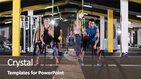  Presentation with battle - Slide deck consisting of wavefunctions - young fit sports couple working background and a violet colored foreground