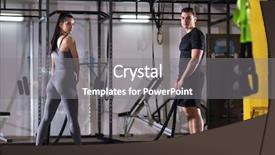  Presentation with sports jerseys - Amazing slide deck having wavefunctions - young fit sports couple working backdrop and a gray colored foreground