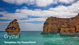  Presentation with waves - PPT theme enhanced with waves-at-famous-beach background and a ocean colored foreground