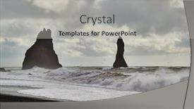  Presentation with waves - Colorful presentation enhanced with waves-at-rejnisfjara-black-sand backdrop and a light gray colored foreground