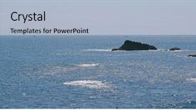  Presentation with rolling stones - Theme having waves beating and rolling stones background and a light blue colored foreground