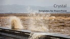 Presentation with waves - PPT layouts featuring waves-beating-on-the-shore background and a light gray colored foreground
