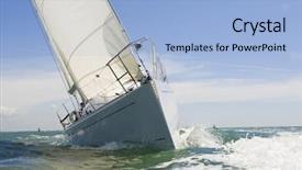  Presentation with race car a red racing - Presentation design having boat race - beautiful white yachts racing close background and a light blue colored foreground