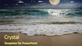  Presentation with moon - PPT theme consisting of simple boat - sea and moon focus background and a violet colored foreground