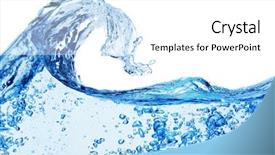  Presentation with splashing - Audience pleasing presentation theme consisting of waves bubbles - isolated shot of water splashing backdrop and a white colored foreground