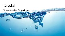  Presentation with water - Beautiful presentation theme featuring waves bubbles - rippled water surface backdrop and a  colored foreground