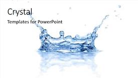  Presentation with water splash - Amazing PPT layouts having waves bubbles - splash water isolated backdrop and a white colored foreground
