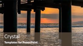  Presentation with crash - Presentation theme featuring waves-crash-against-a-pier background and a violet colored foreground