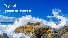  Presentation with crash - Presentation design consisting of waves-crash-and-splash background and a dark gray colored foreground