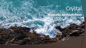  Presentation with crash - Presentation theme enhanced with waves-crash-and-splash background and a teal colored foreground