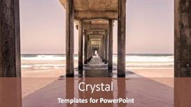  Presentation with crash - Audience pleasing theme consisting of waves-crash-into-a-pier backdrop and a coral colored foreground