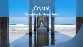  Presentation with crash - Amazing PPT layouts having waves-crash-into-a-pier backdrop and a teal colored foreground