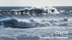  Presentation with wave - Slide deck featuring waves crashing near shore background and a  colored foreground