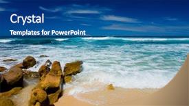 Presentation with crashing waves - PPT layouts with waves crashing on rocks at beautiful secluded australian beach background and a ocean colored foreground