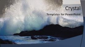  Presentation with crashing waves - Theme enhanced with waves crashing on the rocks background and a light gray colored foreground