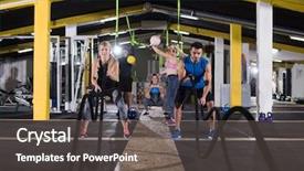  Presentation with battle - Audience pleasing slides consisting of waves determination - young fit sports couple working backdrop and a gray colored foreground