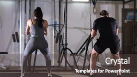  Presentation with battle - PPT layouts featuring waves determination - young fit sports couple working background and a dark gray colored foreground