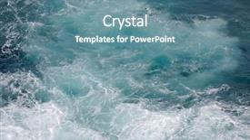  Presentation with stormy sea waves - PPT theme with waves hitting the sea shore background and a teal colored foreground